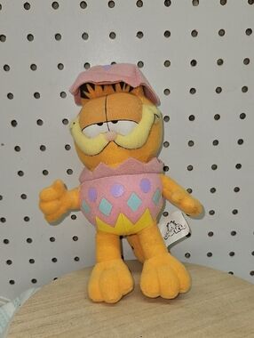 Garfield Plush in Pink Easter Egg Outfit